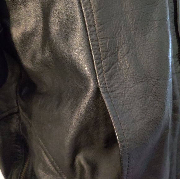 Black Leather Motorcycle Jacket - Picture 10 of 10
